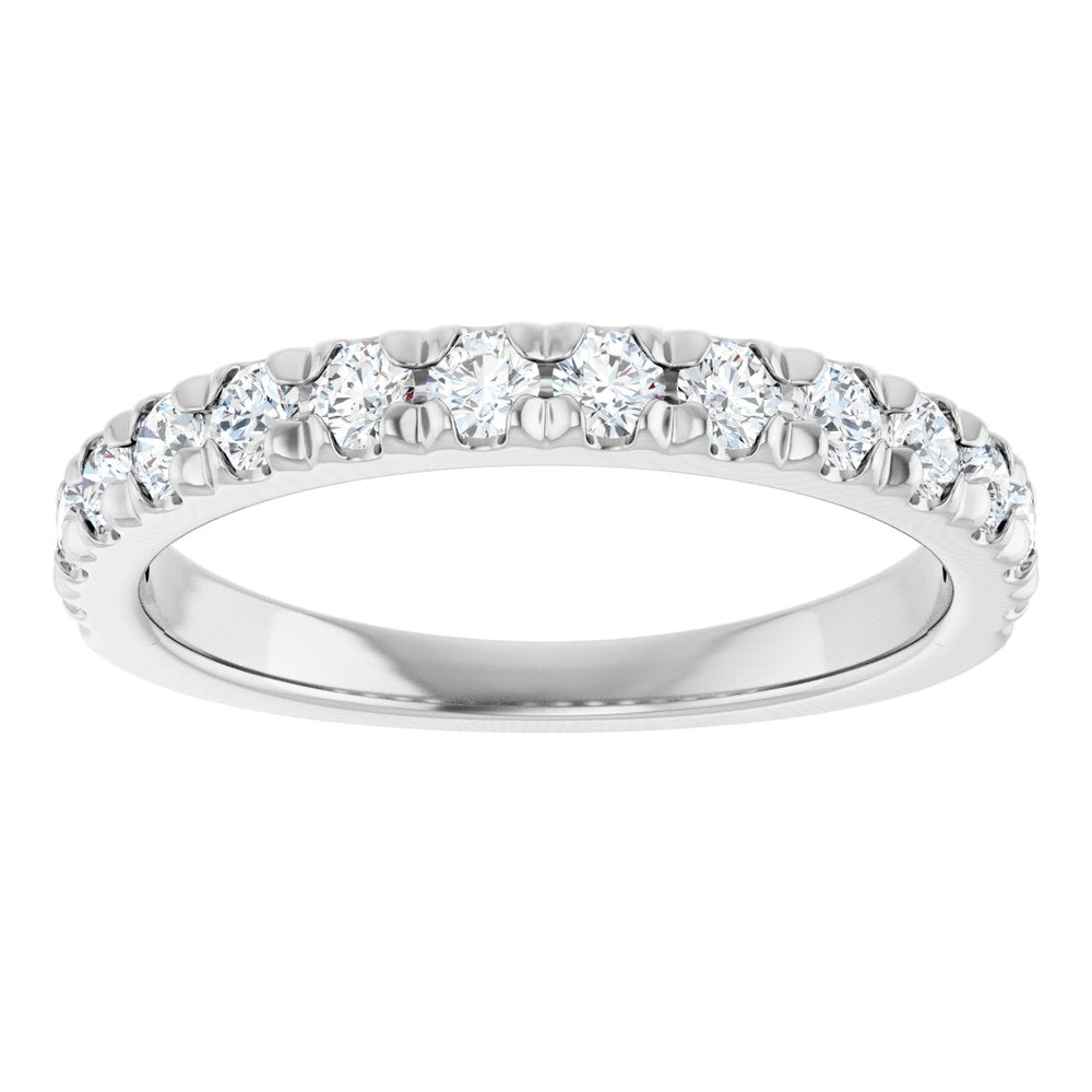 14K White Gold 5/8 CTW Lab-Grown Diamond French-Set Anniversary Band