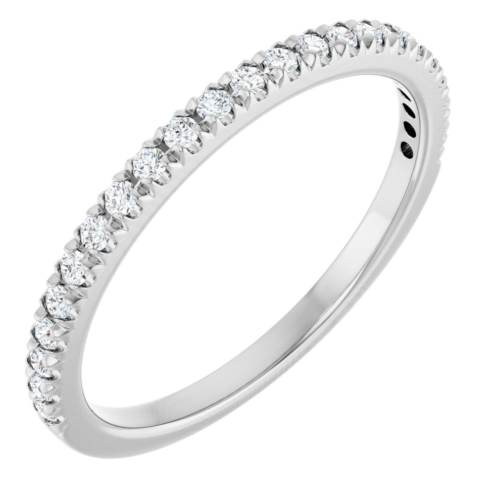 14K White Gold 1/5 CTW Lab-Grown Diamond French-Set Anniversary Band