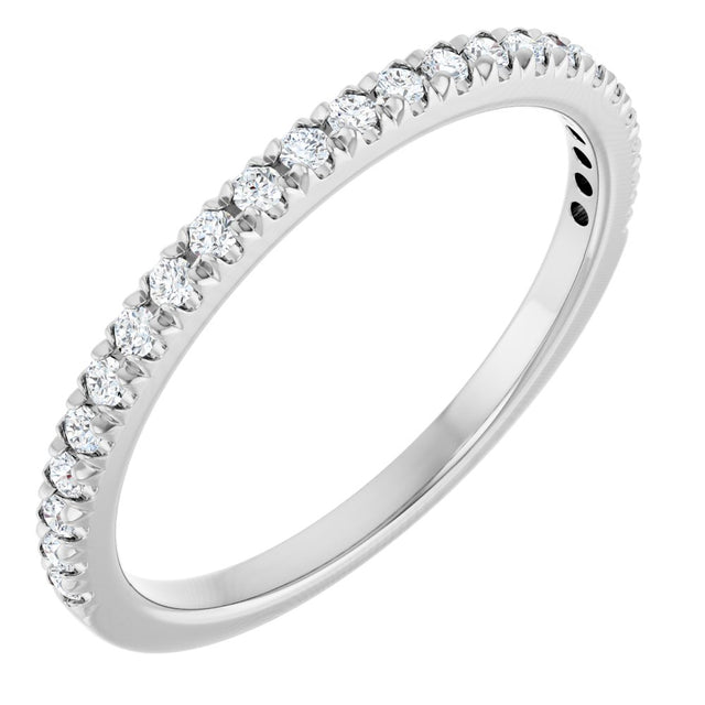 14K White Gold 1/5 CTW Lab-Grown Diamond French-Set Anniversary Band