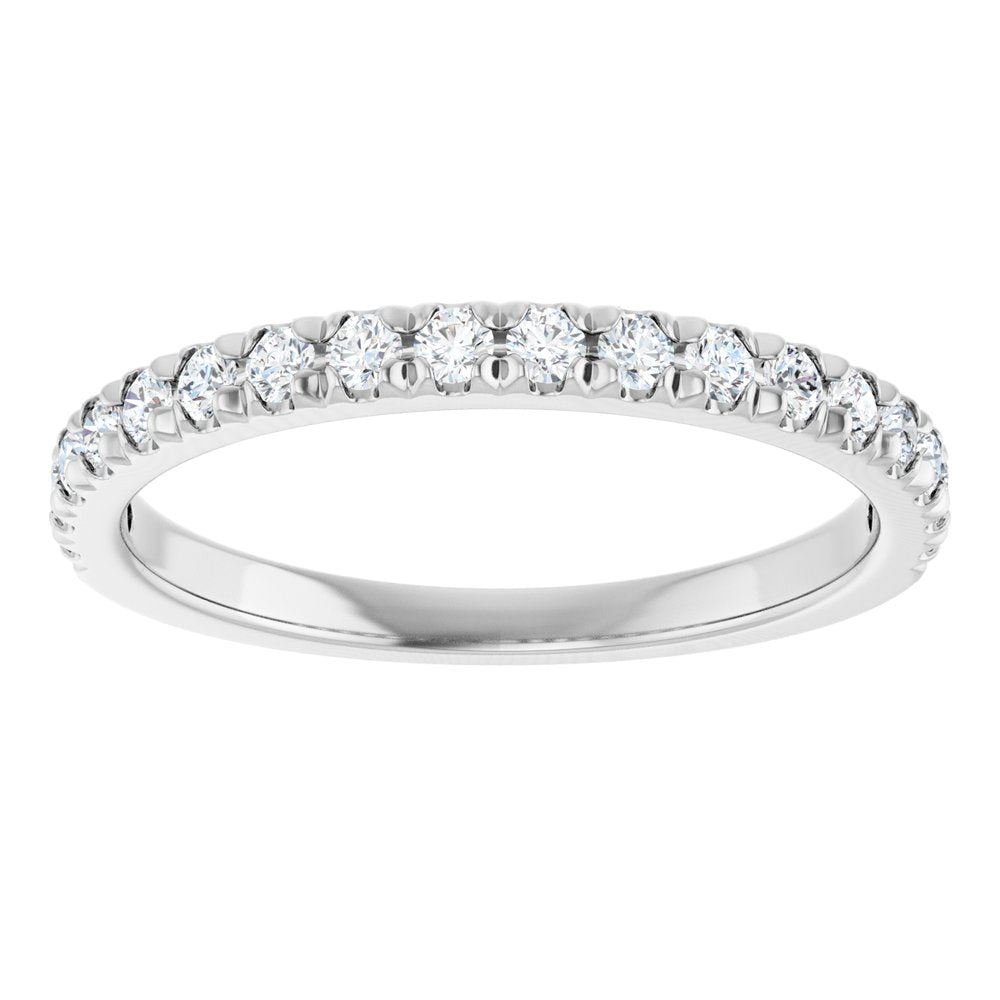 14K White 1/3 CTW Natural Diamond French-Set Anniversary Band