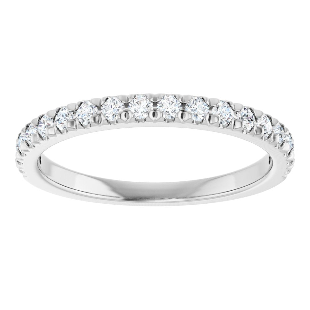 14K White Gold 1/3 CTW Natural Diamond French-Set Anniversary Band