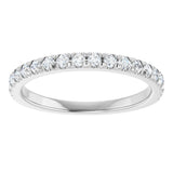 14K White Gold 1/3 CTW Natural Diamond French-Set Anniversary Band