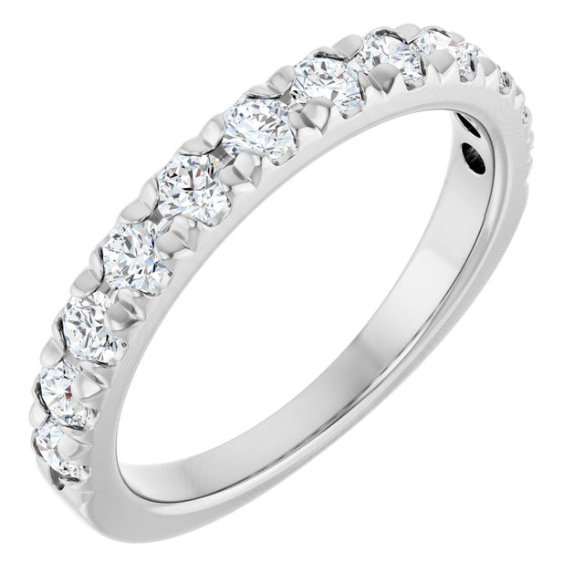 14K White Gold 3/4 CTW Lab-Grown Diamond French-Set Anniversary Band