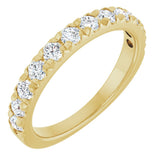 14K Yellow Gold 3/4 CTW Natural Diamond French-Set Anniversary Band