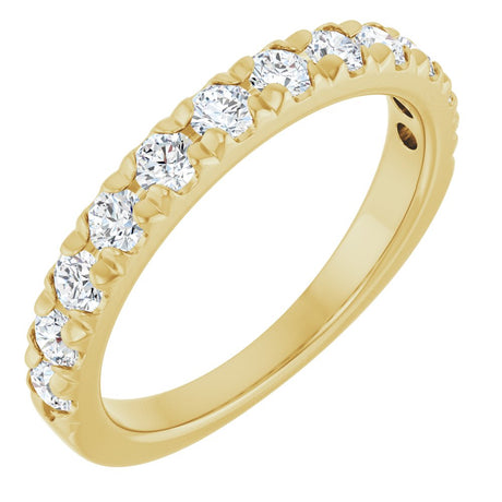 14K Yellow Gold 3/4 CTW Natural Diamond French-Set Anniversary Band