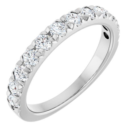 14K White Gold 3/4 CTW Natural Diamond French-Set Anniversary Band