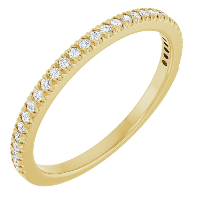 14K Yellow Gold 1/8 CTW Lab-Grown Diamond French-Set Anniversary Band