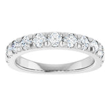 14K White Gold 1 CTW Natural Diamond French-Set Anniversary Band