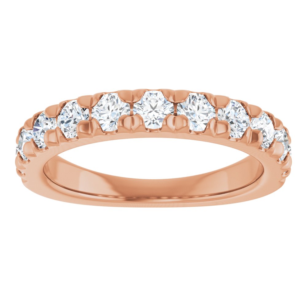 14K Rose 1 CTW Natural Diamond French-Set Anniversary Band