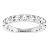 14K White Gold 1 CTW Lab-Grown Diamond French-Set Anniversary Band