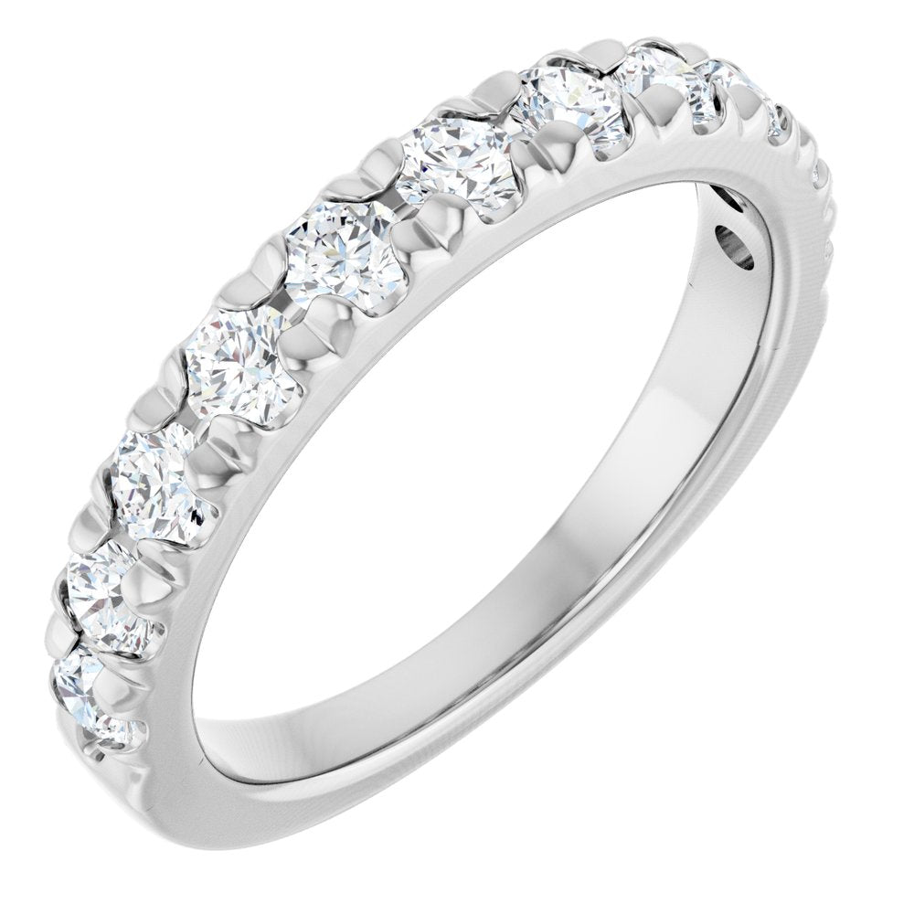 14K White Gold 7/8 CTW Lab-Grown Diamond French-Set Anniversary Band