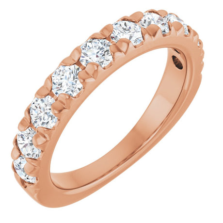 14K Rose Gold 1 1/5 CTW Lab-Grown Diamond French-Set Anniversary Band