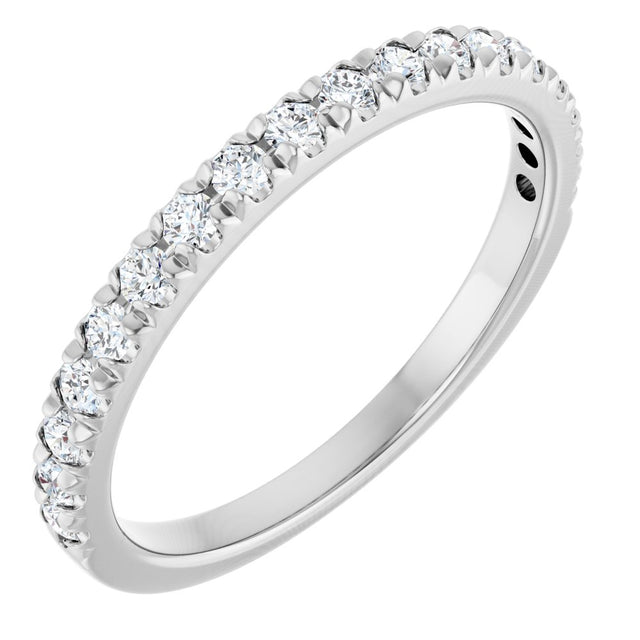 14K White Gold 1/3 CTW Natural Diamond French-Set Anniversary Band