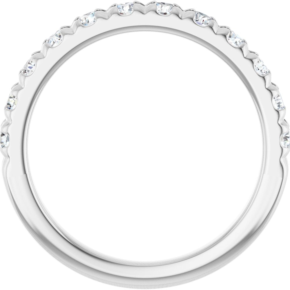14K White Gold 3/4 CTW Natural Diamond French-Set Anniversary Band