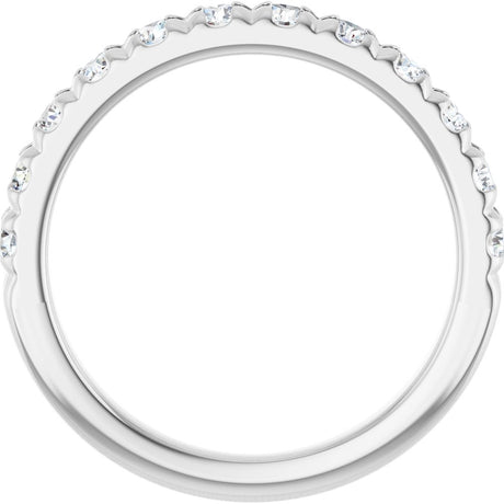 14K White Gold 3/4 CTW Natural Diamond French-Set Anniversary Band