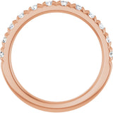 14K Rose Gold 3/4 CTW Natural Diamond French-Set Anniversary Band