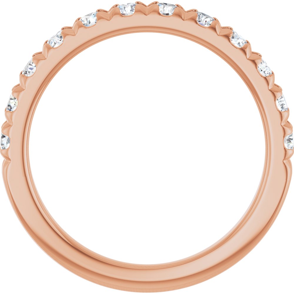 14K Rose Gold 3/4 CTW Natural Diamond French-Set Anniversary Band