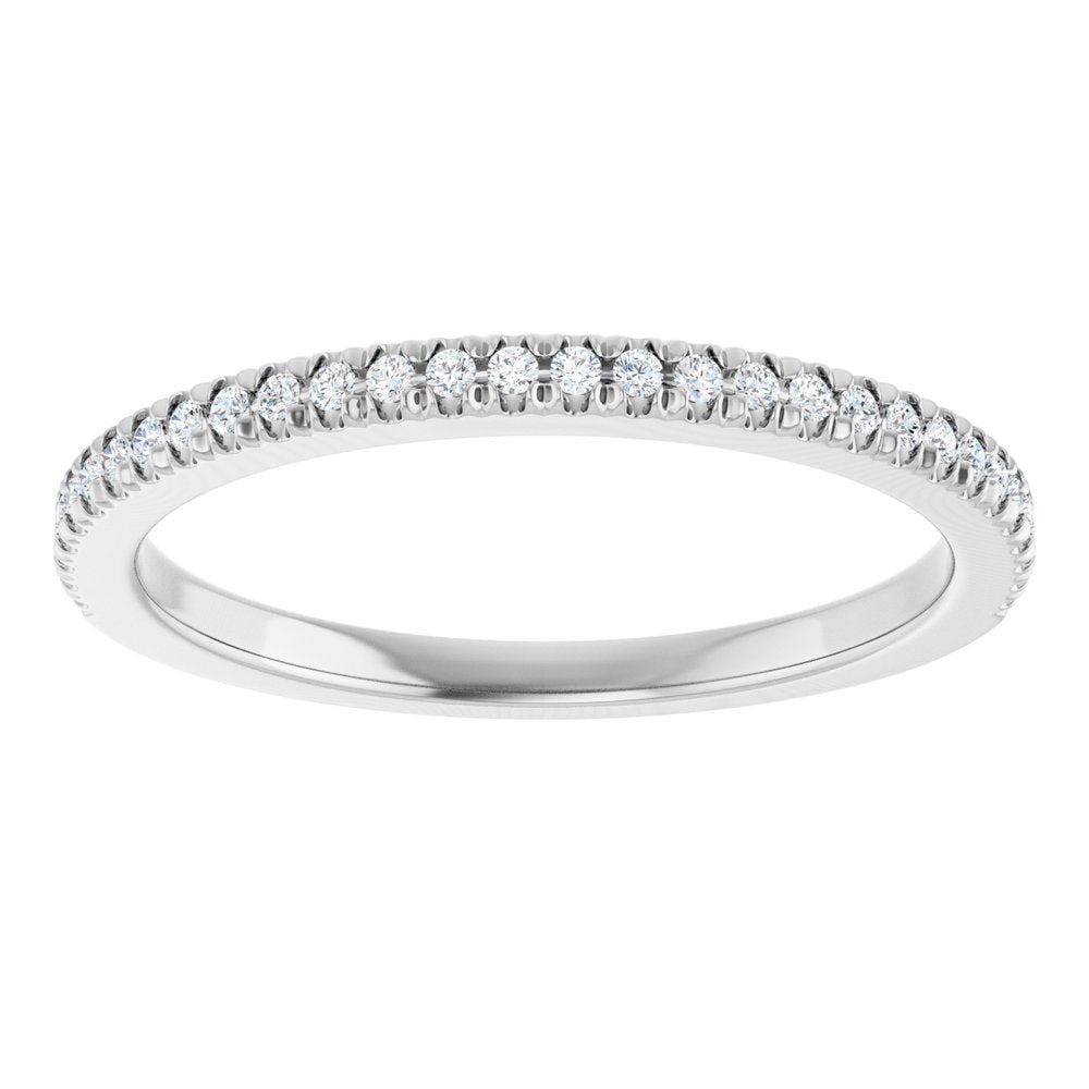 14K White Gold 1/8 CTW Natural Diamond French-Set Anniversary Band