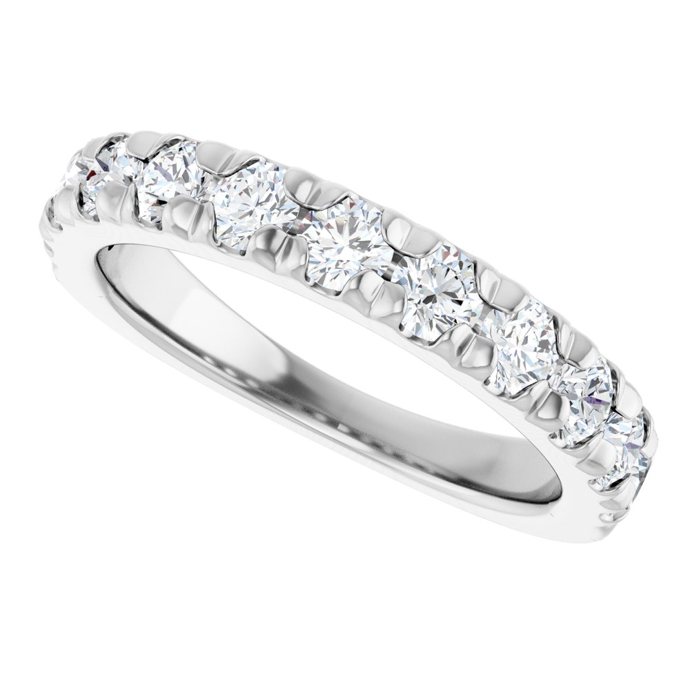 14K White Gold 1 CTW Lab-Grown Diamond French-Set Anniversary Band