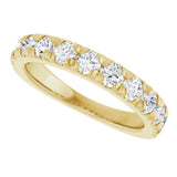 14K Yellow Gold 1 CTW Natural Diamond French-Set Anniversary Band