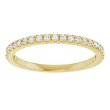 14K Yellow Gold 1/5 CTW Lab-Grown Diamond French-Set Anniversary Band
