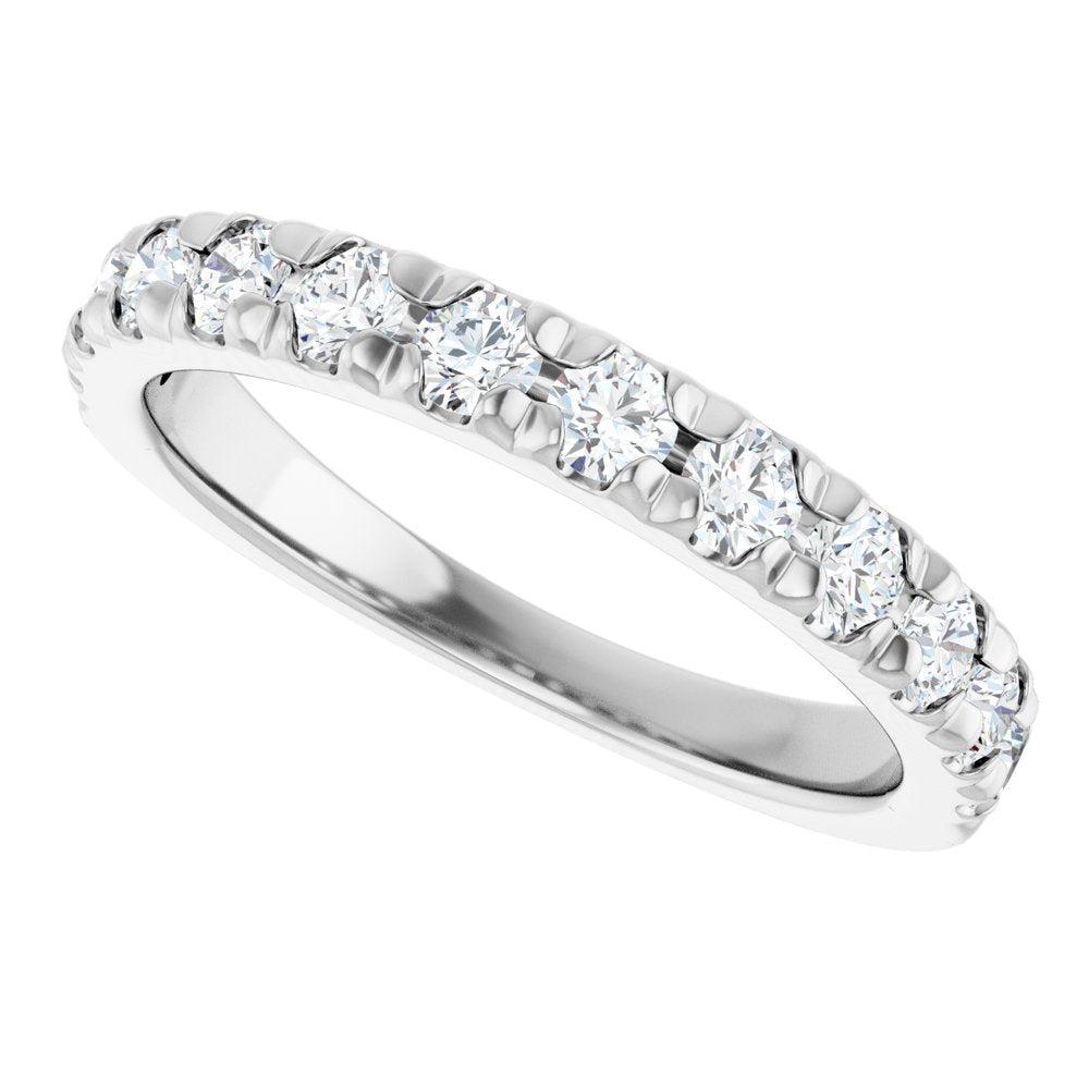14K White Gold 3/4 CTW Natural Diamond French-Set Anniversary Band