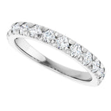 14K White Gold 3/4 CTW Natural Diamond French-Set Anniversary Band