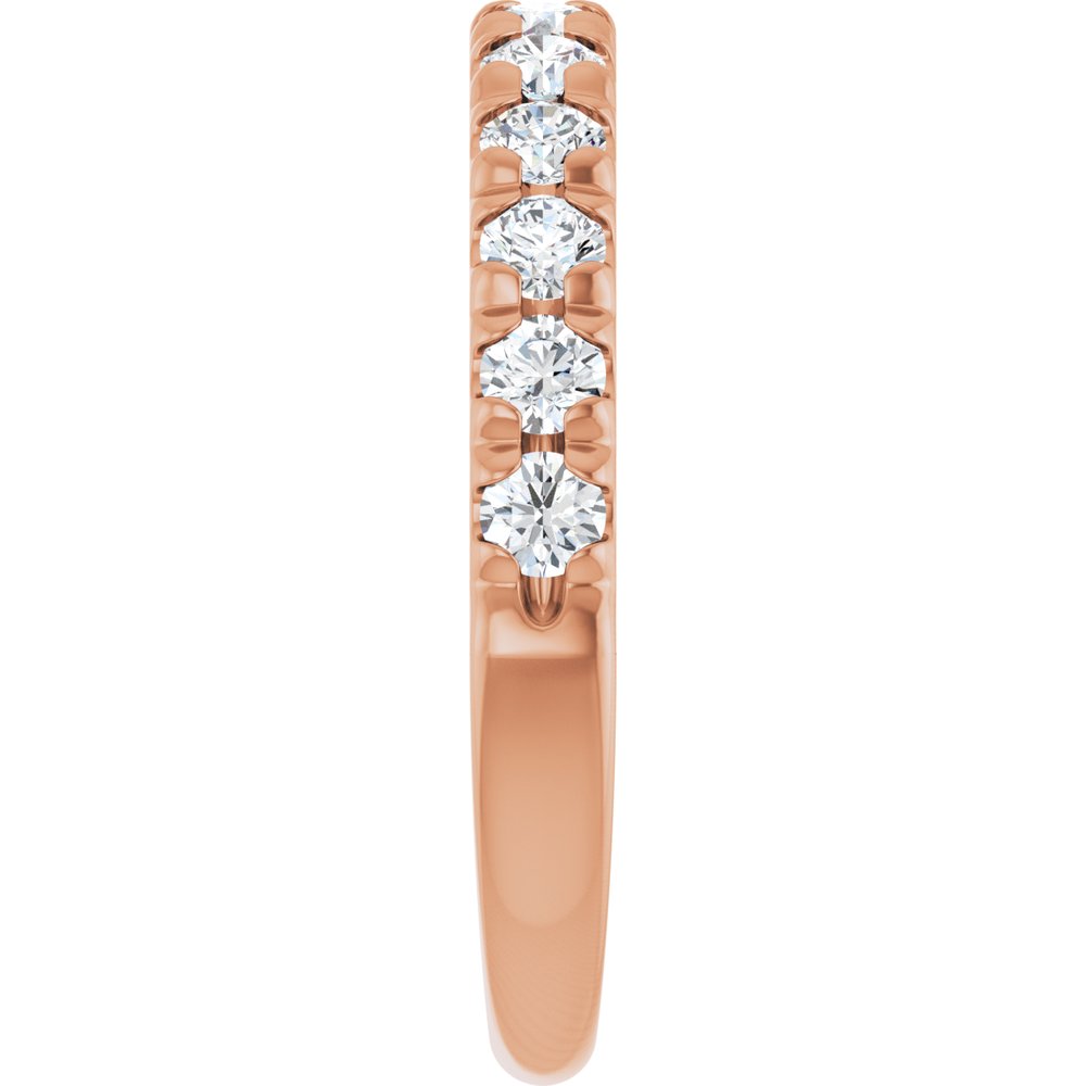 14K Rose Gold 3/4 CTW Natural Diamond French-Set Anniversary Band