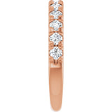 14K Rose Gold 3/4 CTW Natural Diamond French-Set Anniversary Band