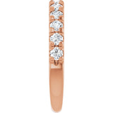 14K Rose Gold 3/4 CTW Natural Diamond French-Set Anniversary Band