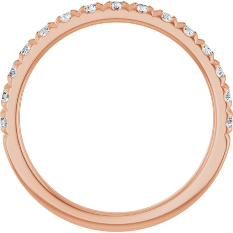14K Rose 1/2 CTW Lab-Grown Diamond French-Set Anniversary Band