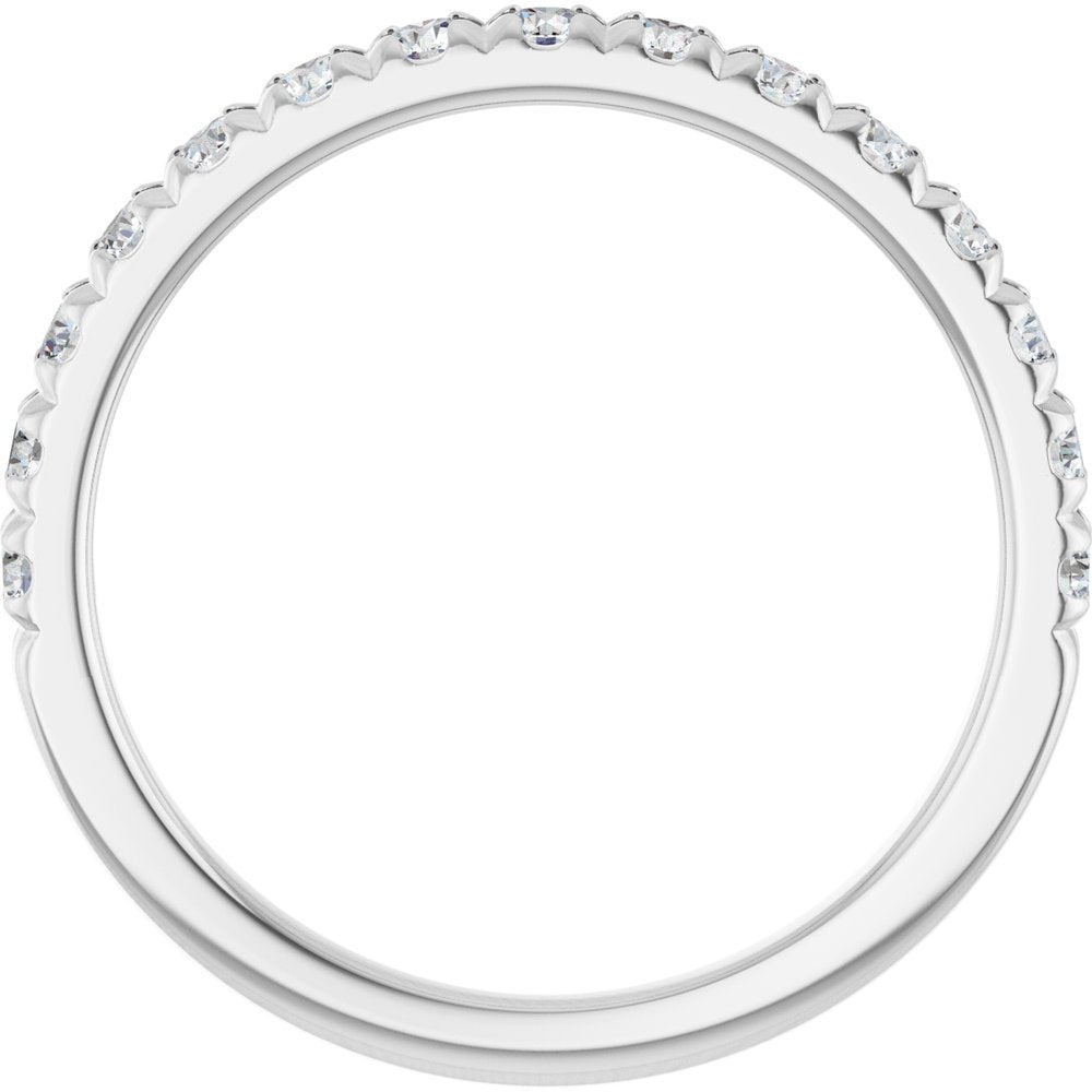 10K White Gold 1/2 CTW Lab-Grown Diamond French-Set Anniversary Band