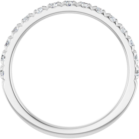10K White Gold 1/2 CTW Lab-Grown Diamond French-Set Anniversary Band