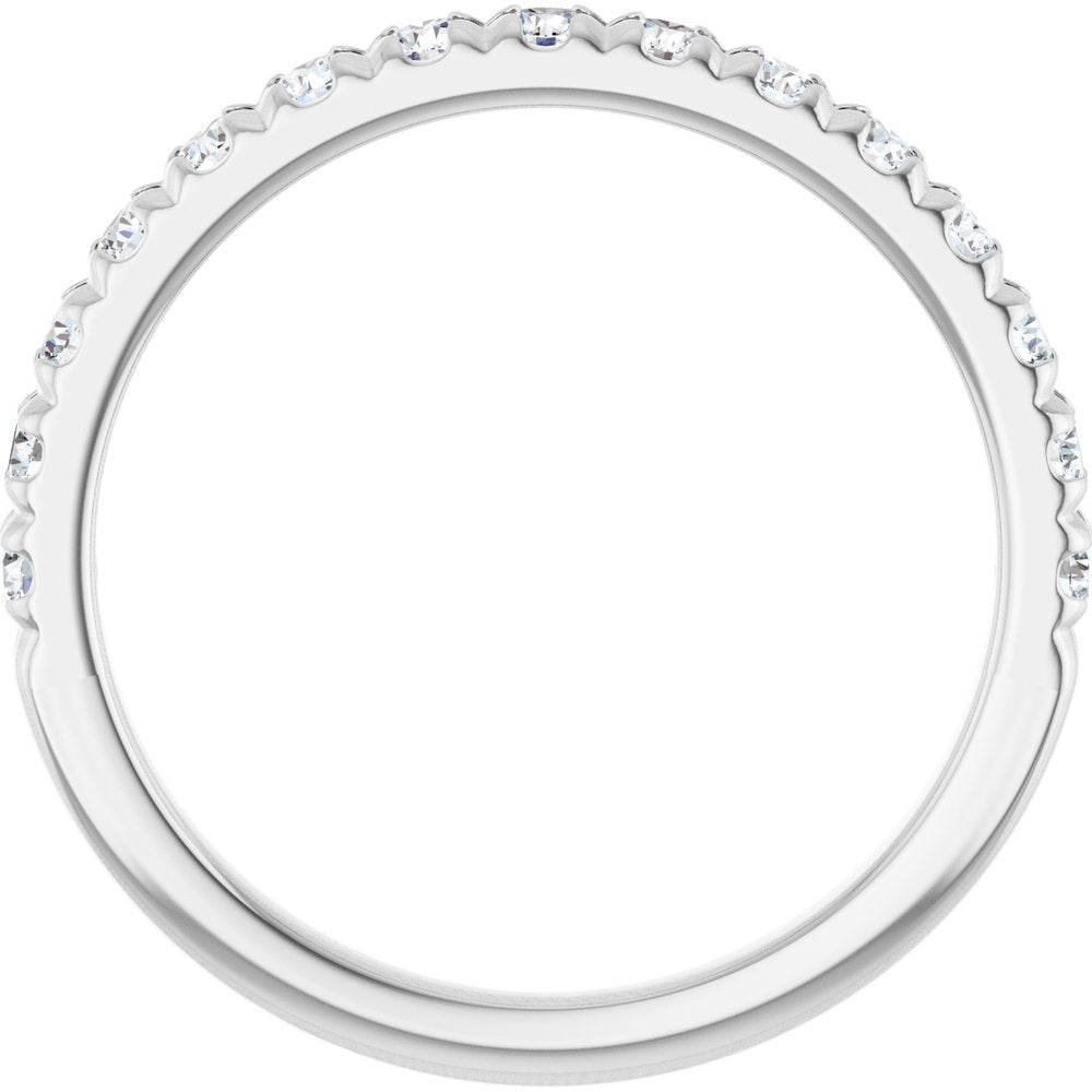 10K White Gold 1/2 CTW Lab-Grown Diamond French-Set Anniversary Band