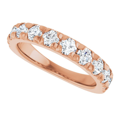 14K Rose Gold 1 1/5 CTW Lab-Grown Diamond French-Set Anniversary Band