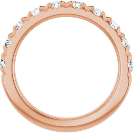 14K Rose Gold 1 1/5 CTW Lab-Grown Diamond French-Set Anniversary Band