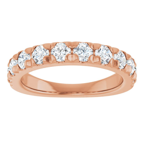 14K Rose Gold 1 1/5 CTW Lab-Grown Diamond French-Set Anniversary Band