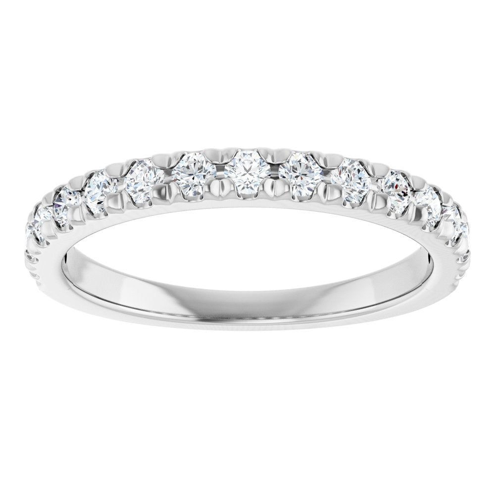 10K White Gold 1/2 CTW Lab-Grown Diamond French-Set Anniversary Band