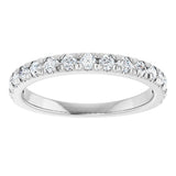 10K White Gold 1/2 CTW Lab-Grown Diamond French-Set Anniversary Band