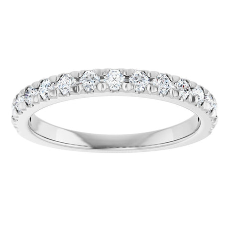 10K White Gold 1/2 CTW Lab-Grown Diamond French-Set Anniversary Band