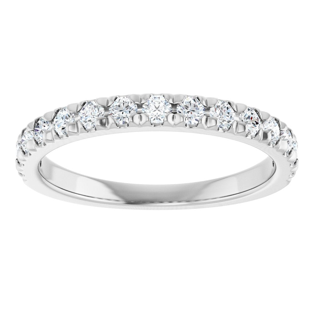 14K White Gold 3/8 CTW Natural Diamond French-Set Anniversary Band
