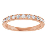 14K Rose 1/2 CTW Lab-Grown Diamond French-Set Anniversary Band