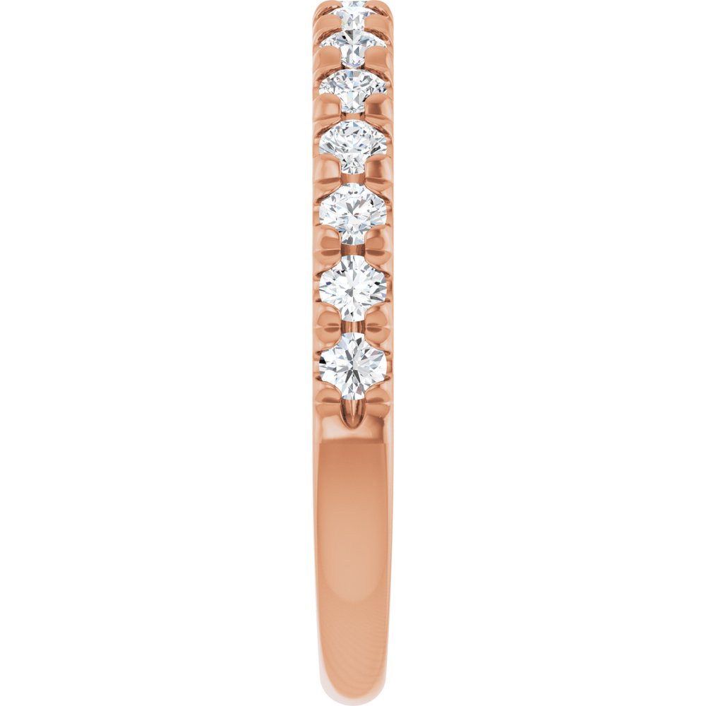 14K Rose 1/2 CTW Lab-Grown Diamond French-Set Anniversary Band