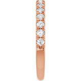 14K Rose 1/2 CTW Lab-Grown Diamond French-Set Anniversary Band