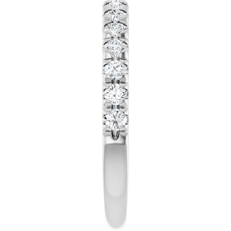10K White Gold 1/2 CTW Lab-Grown Diamond French-Set Anniversary Band