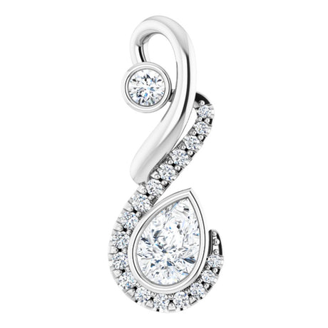 14K White 1/2 CTW Natural Diamond Pendant