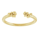 14K Yellow Stackable Beaded Negative Space Ring