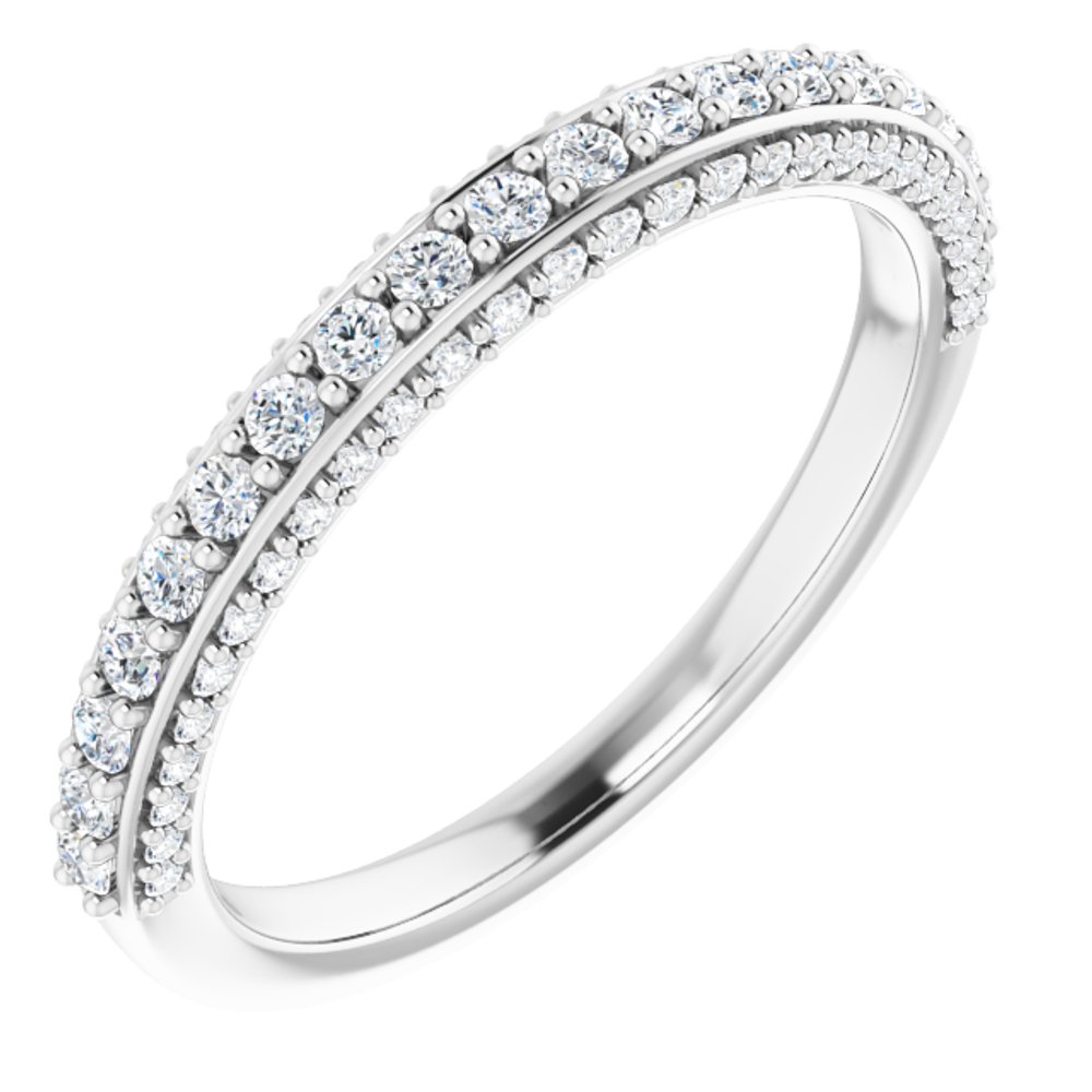 14K White 1/2 CTW Natural Diamond Anniversary Band