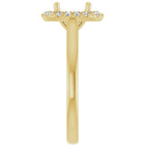 14K Yellow 8 x 6 mm Oval 1/8 CTW Lab-Grown Diamond Semi-Set Engagement Ring