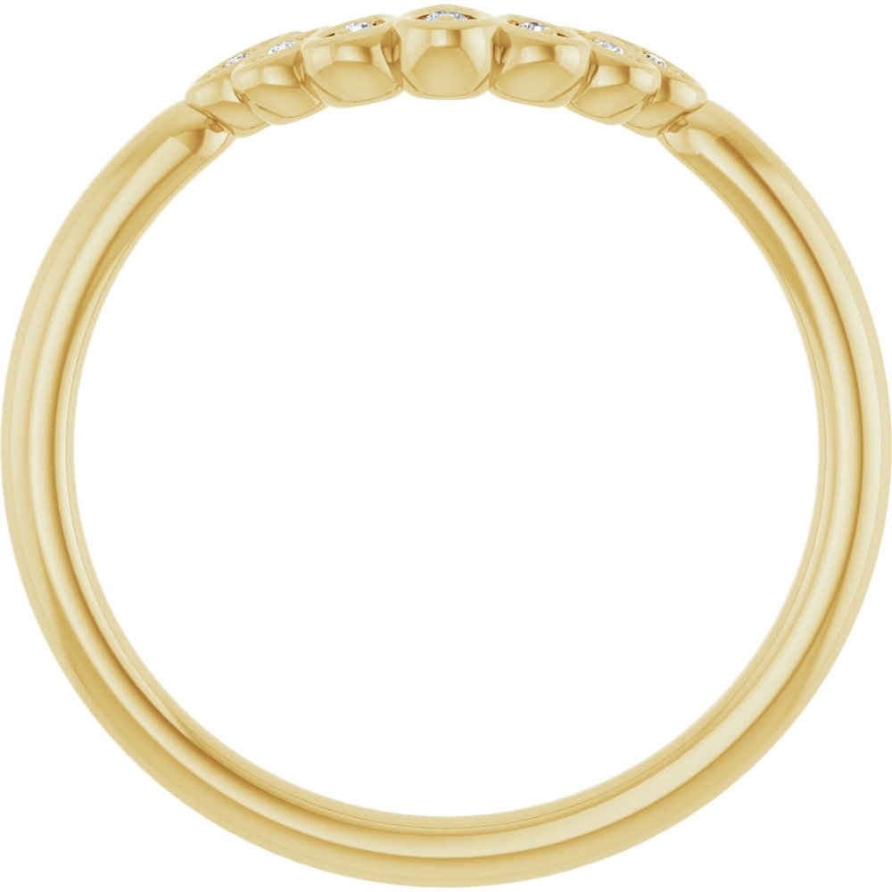 14K Yellow .025 CTW Natural Diamond Vintage-Inspired Contour Band